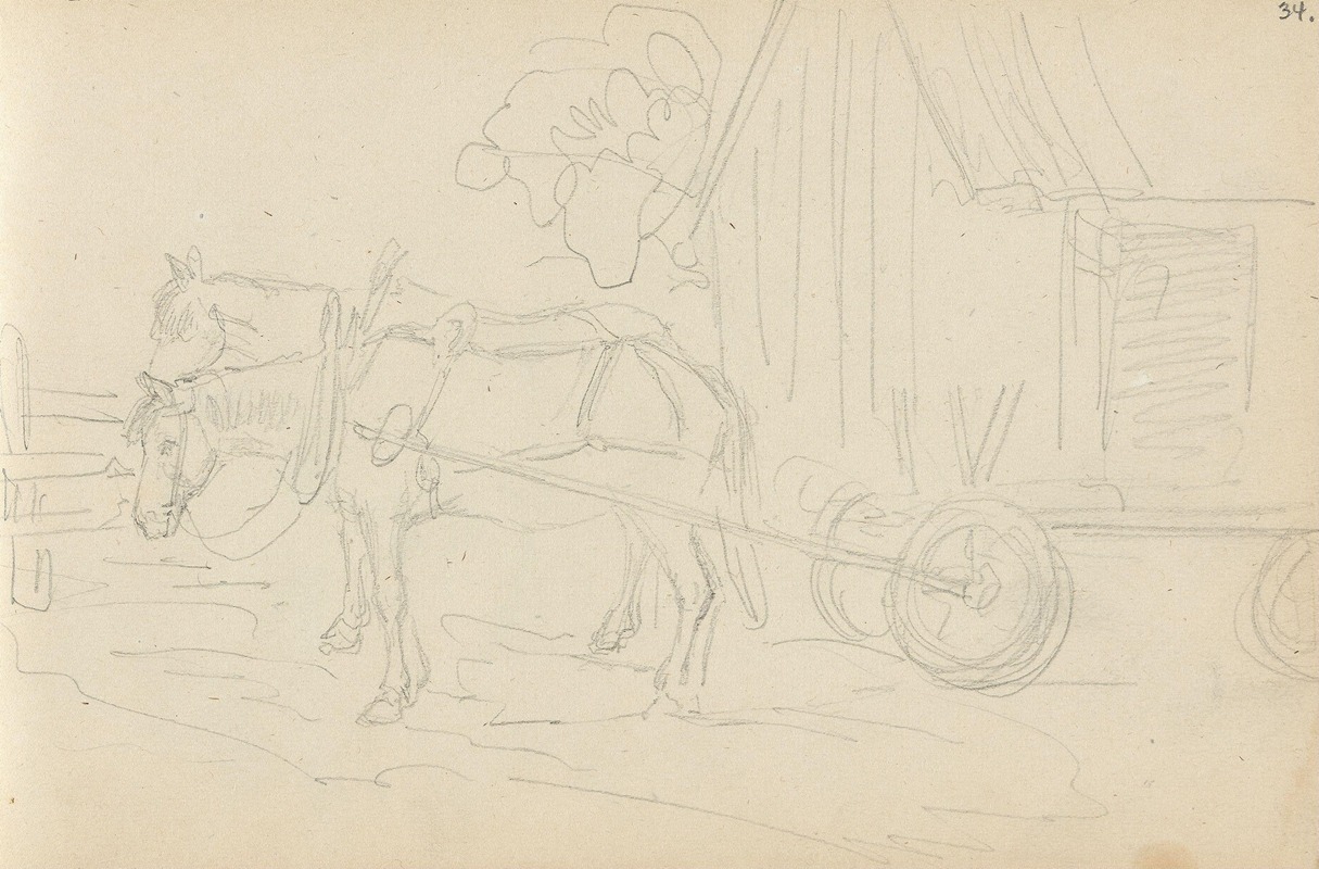 Adolph Tidemand - Hester med vogn