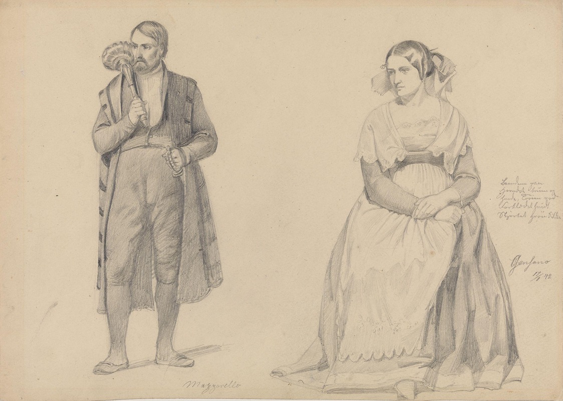Adolph Tidemand - Italiensk mann og kvinne