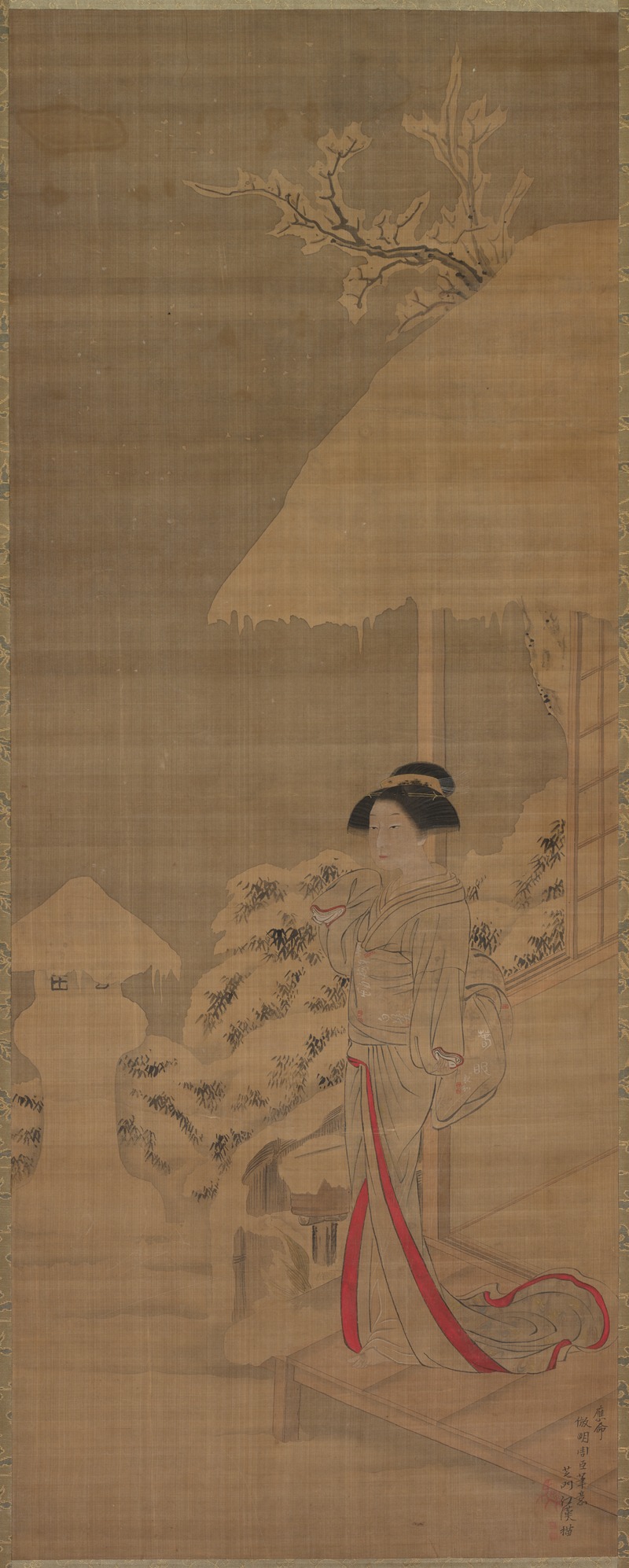 Shiba Kōkan - Beauty (Bijin) in the Snow