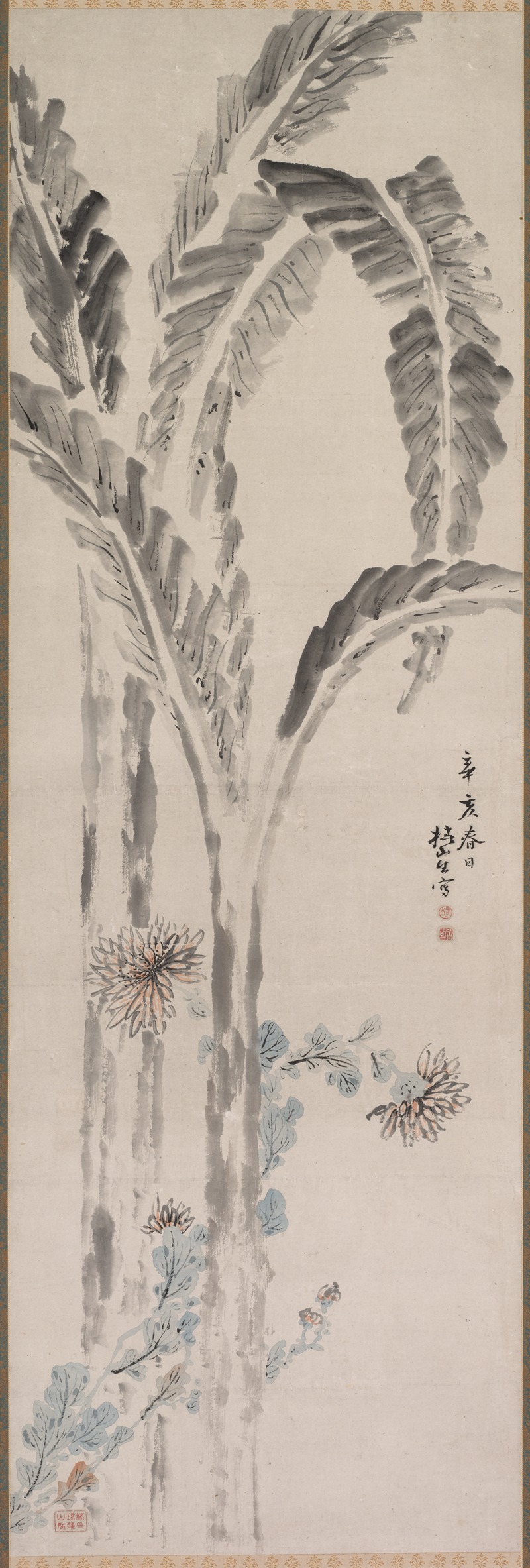 Tsubaki Chinzan - Banana Plant and Chrysanthemum