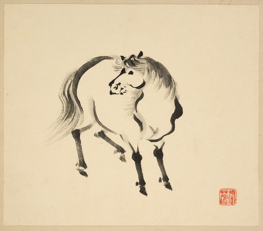 Tsurusawa Tansaku - Illustrated book of horses Pl.01