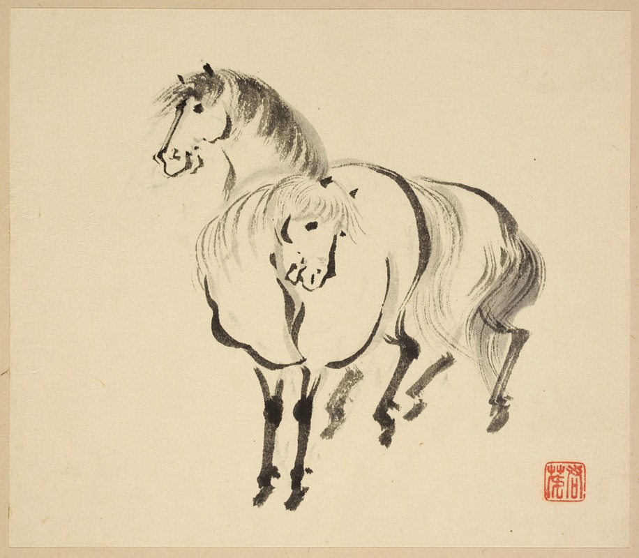 Tsurusawa Tansaku - Illustrated book of horses Pl.03