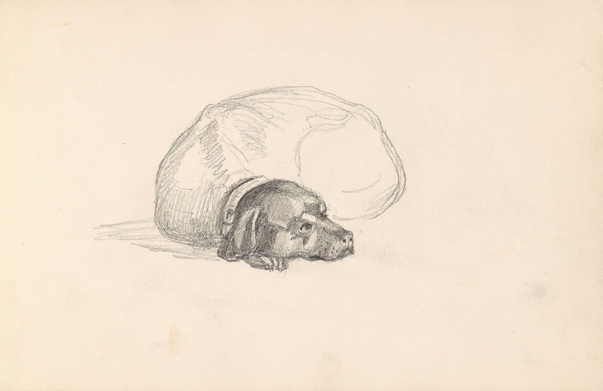 Adolph Tidemand - Lying dog