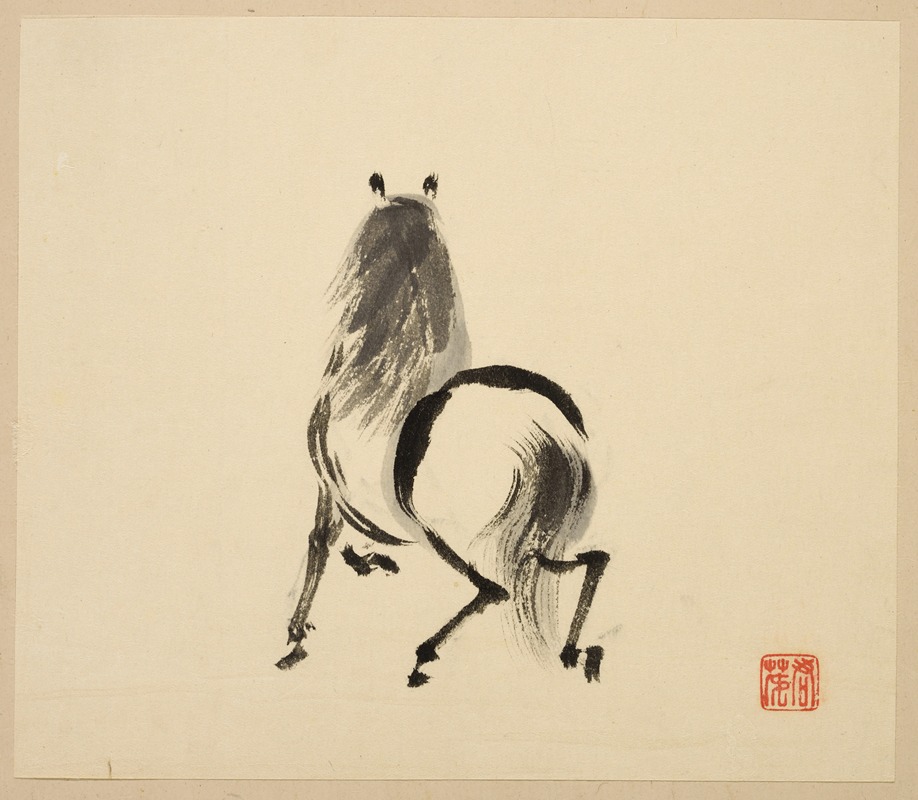 Tsurusawa Tansaku - Illustrated book of horses Pl.08