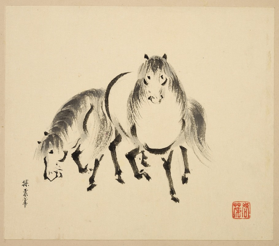 Tsurusawa Tansaku - Illustrated book of horses Pl.10