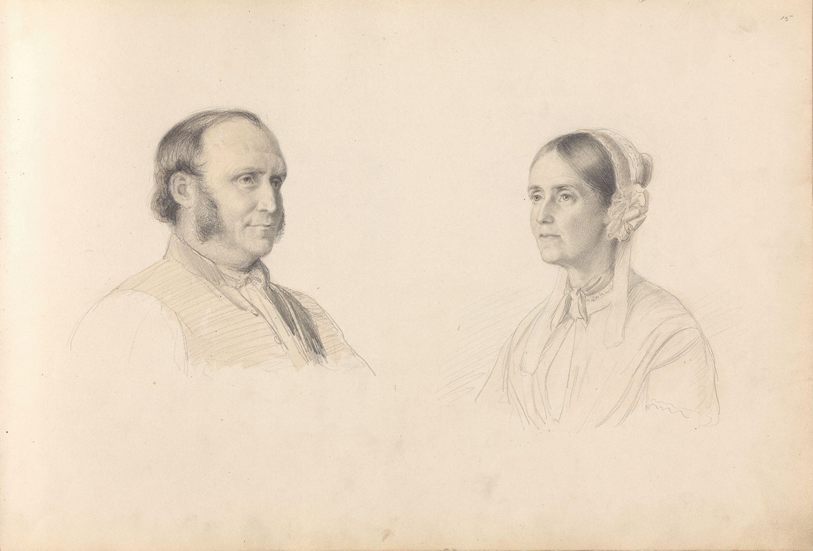 Adolph Tidemand - Male portrait; female portrait