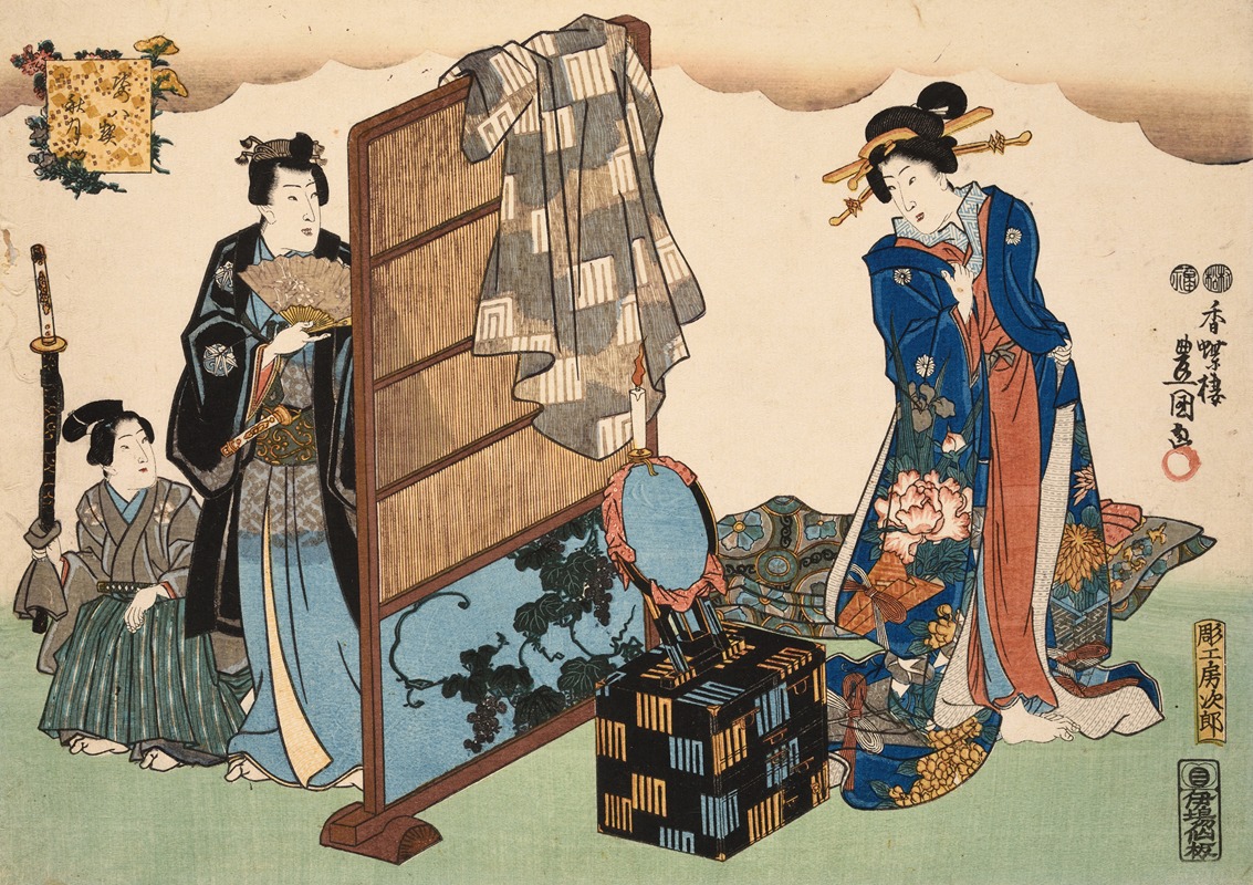 Utagawa Kunisada (Toyokuni III) - Eight Figural Views (Sugata Hakkei) Pl.4