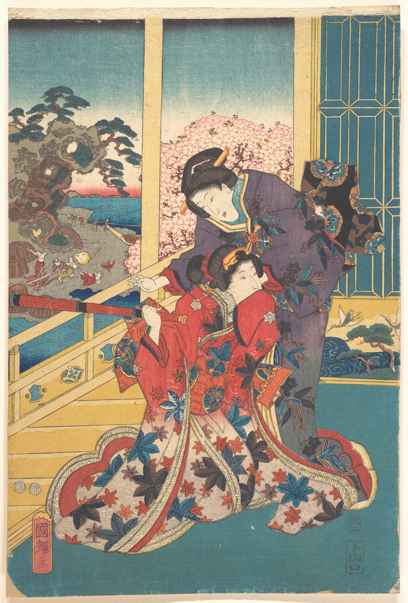 Utagawa Kuniteru - Flower of Akashi (Akashi no hana)