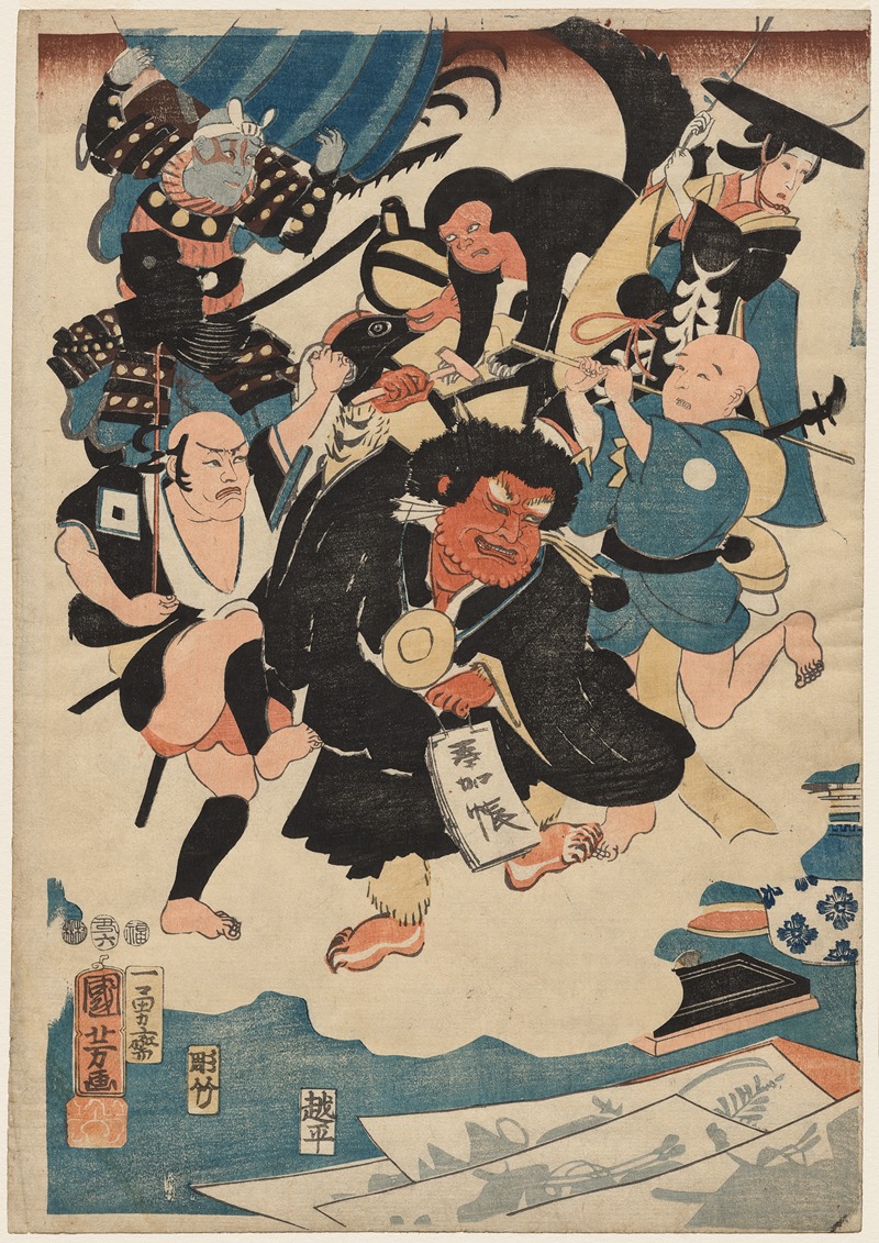 Utagawa Kuniyoshi - The Strange Occurrence of Ukiyo Matahei and his Famous Paintings