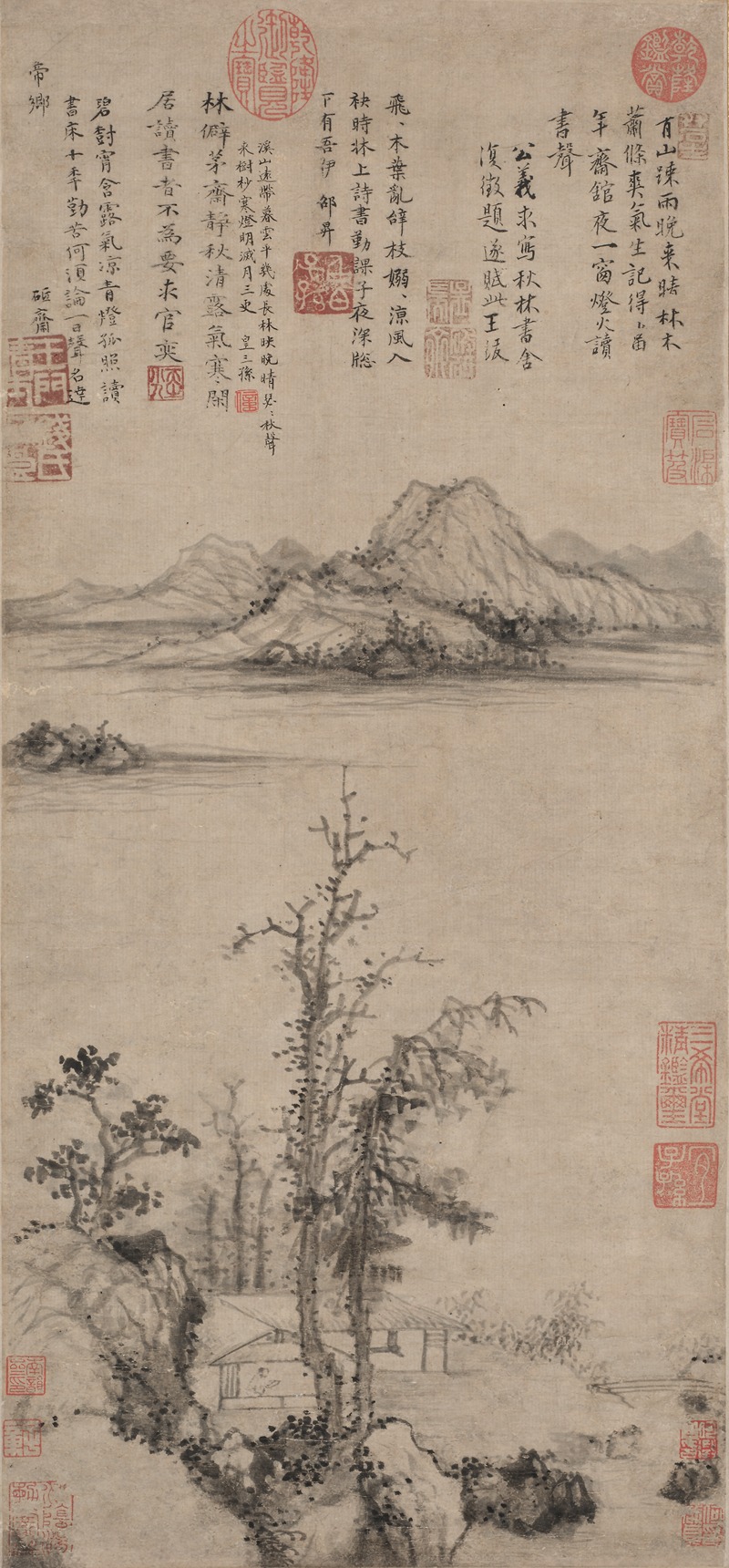 Wang Fu - A Scholar’s Retreat amid Autumn Trees