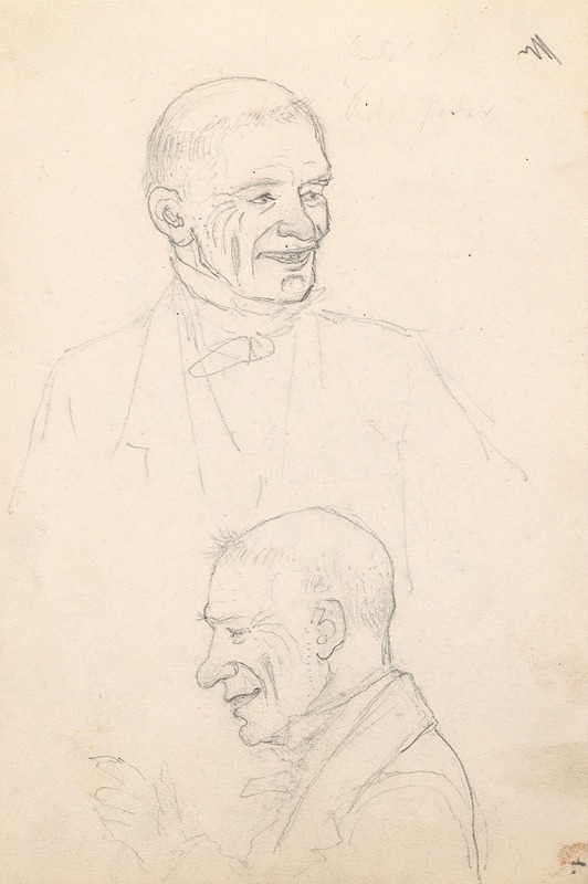 Adolph Tidemand - Portrait studies of a man