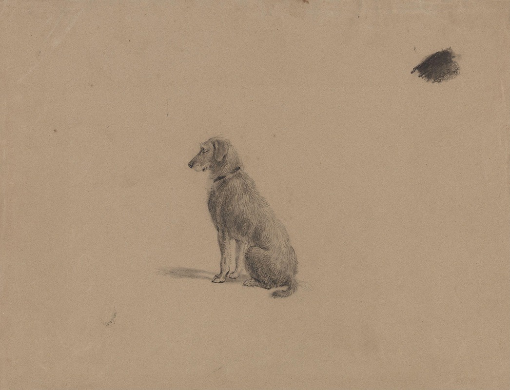 Adolph Tidemand - Sitting dog