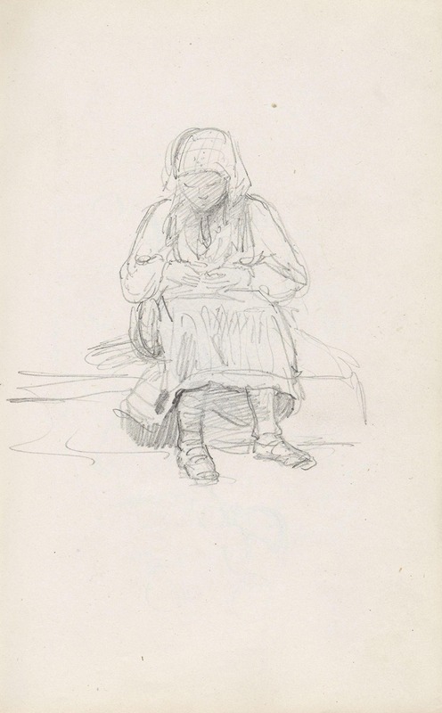 Adolph Tidemand - Sitting female figure
