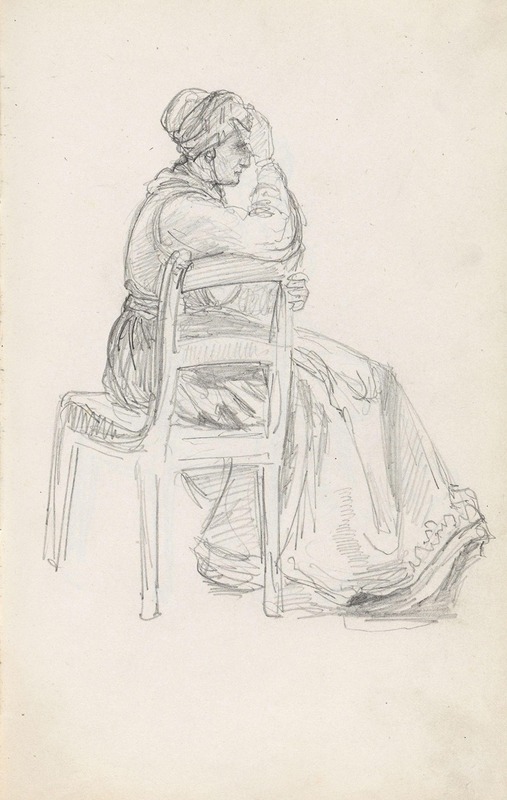 Adolph Tidemand - Sitting woman