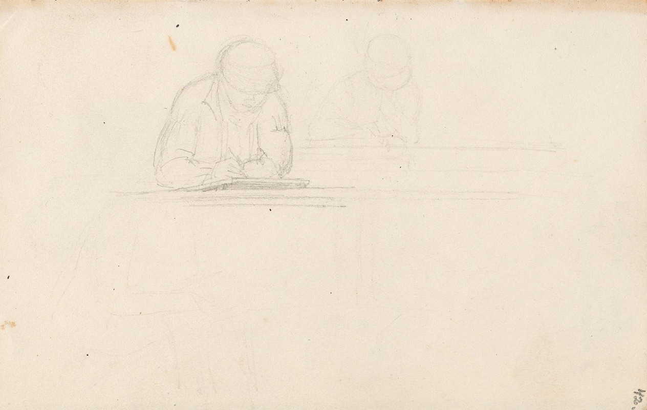 Adolph Tidemand - Ung mann som tegner