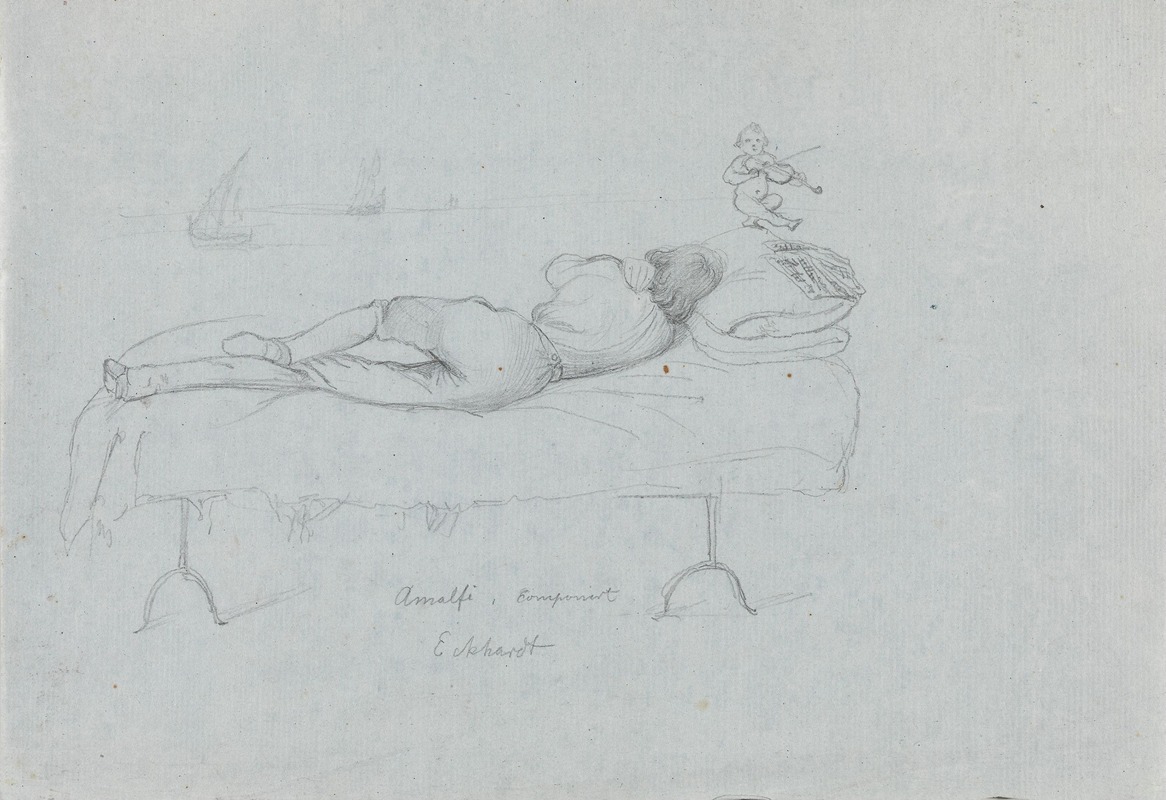 Adolph Tidemand - Young man lying in bed
