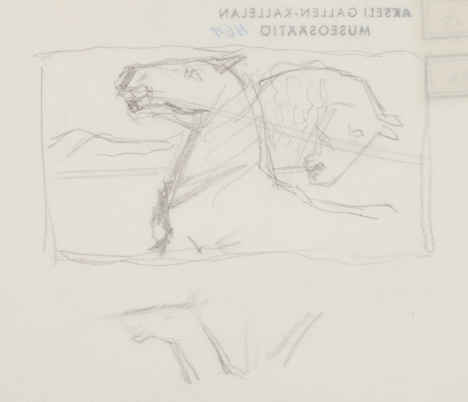Akseli Gallen-Kallela - The Great Kalevala, Poem III, sketch. Horses.
