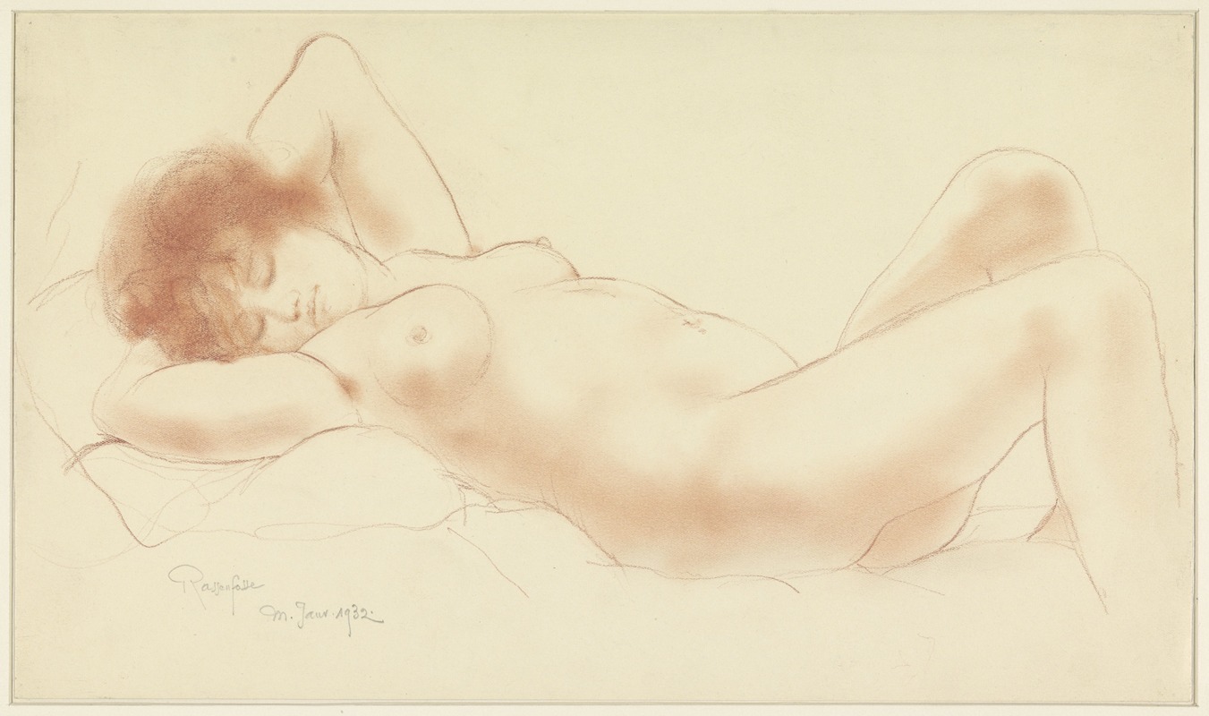 Armand Rassenfosse - Reclining naked woman, arms under head