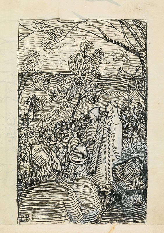 Christian Krohg - Ubenyttet illustrasjon, Snorre Sturlason, Kongesagaer, Kristianina 1899