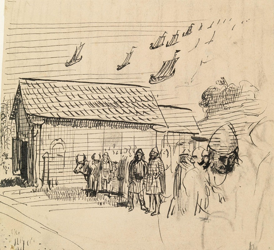 Christian Krohg - Variant til illlustrasjon i ‘Håkon den godes saga’, Snorre Sturlason, Kongesagaer, Kristiania 1899