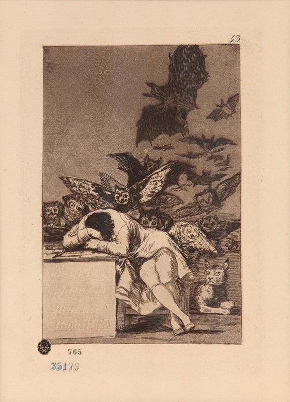 Francisco de Goya - El sueño de la razon produce moustruos (Serie Caprichos)