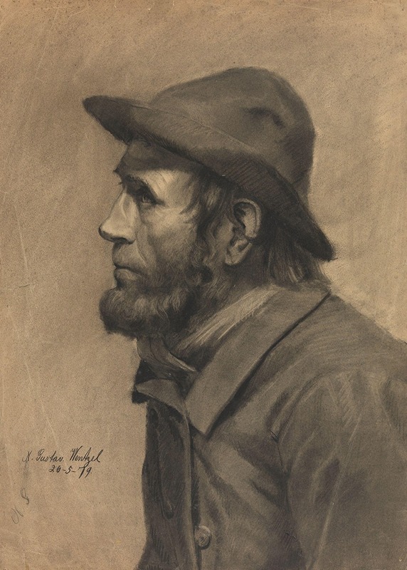 Gustav Wentzel - Bearded Man with Hat