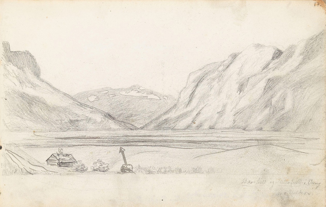 Hans Gude - Bergsfjell og Skutshorn, Vang i Valdres