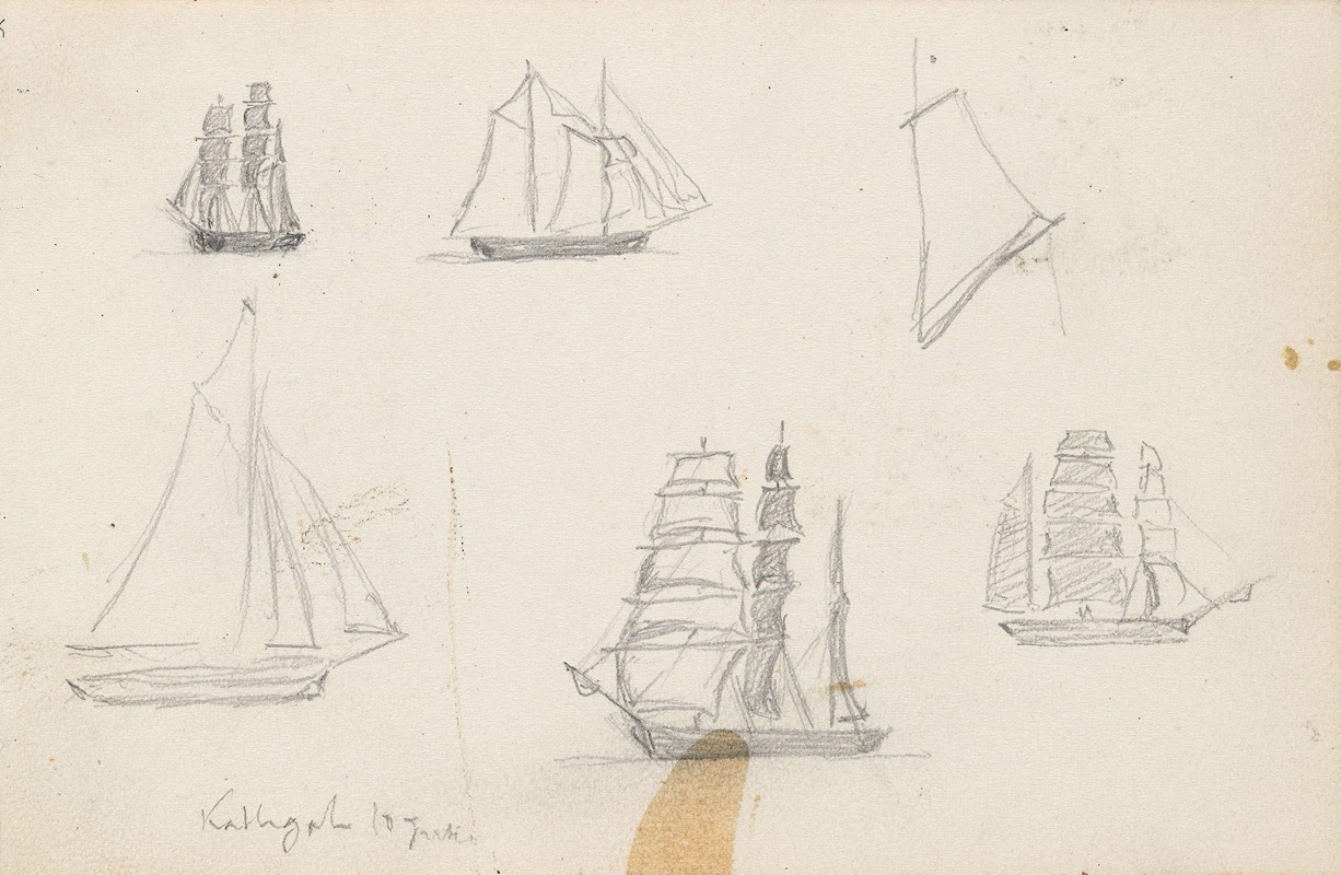 Hans Gude - Boat Studies, Kattegat