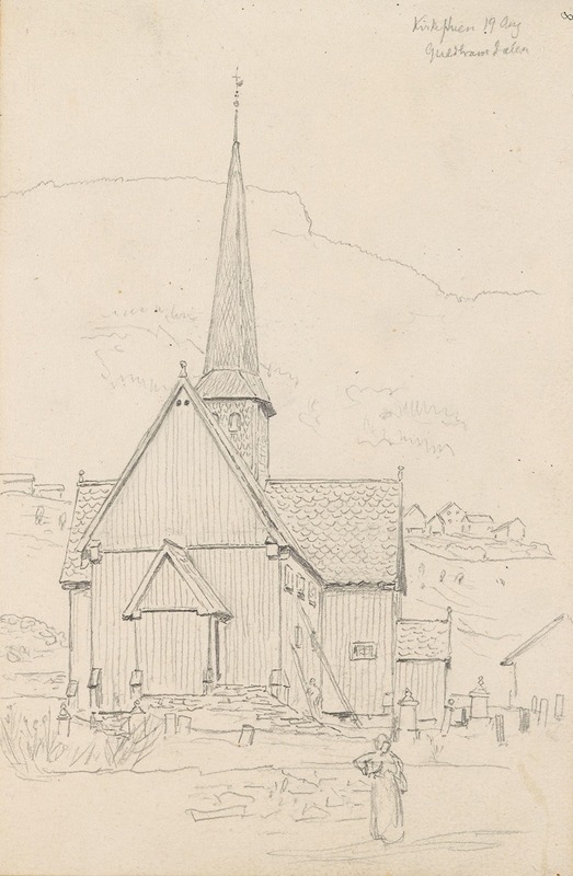 Hans Gude - Fåvang kirke, Gudbrandsdalen