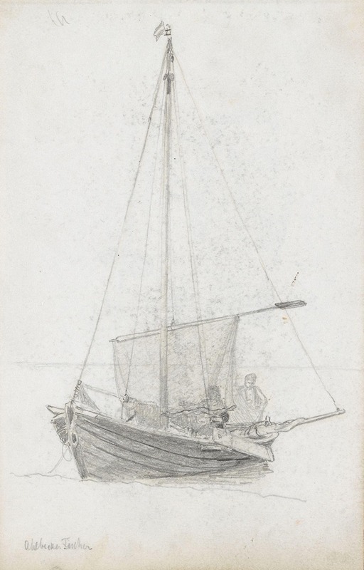 Hans Gude - Fiskebåt fra Ahlbeck