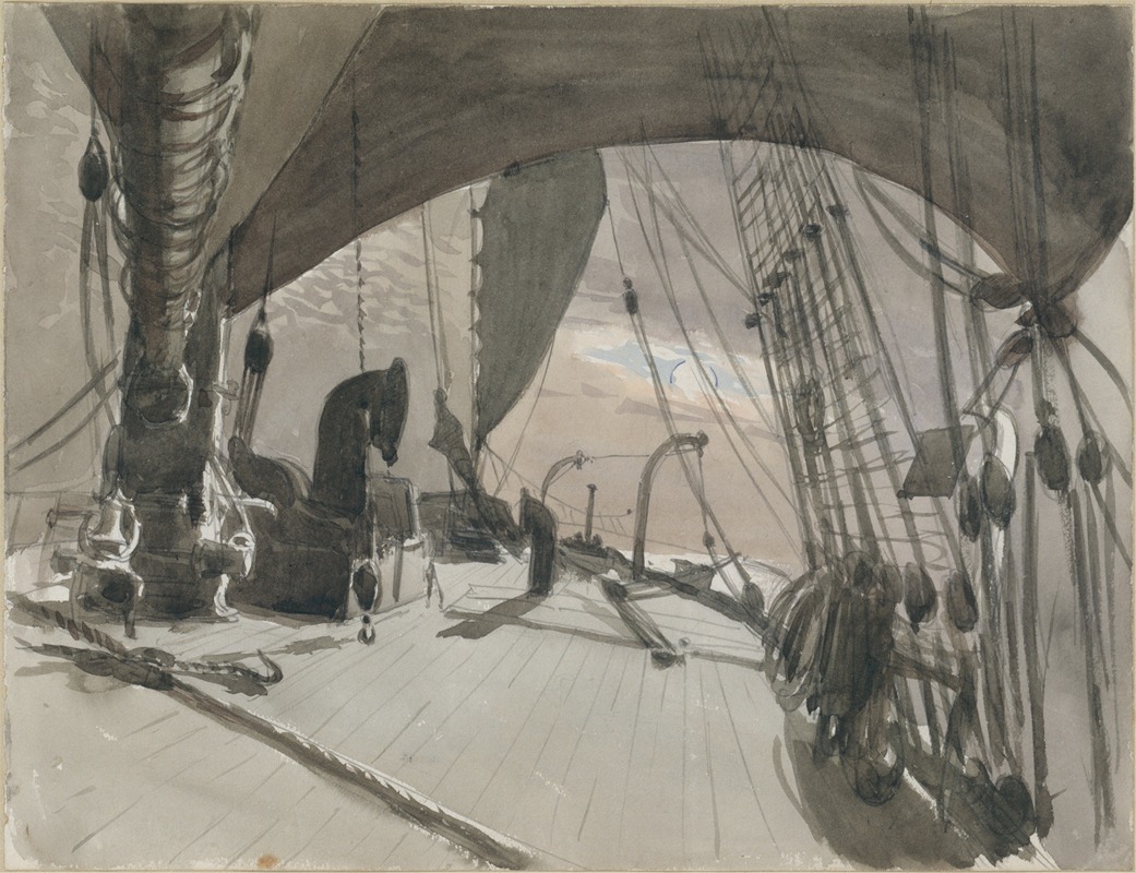 John Singer Sargent - Deck of Ship in Moonlight