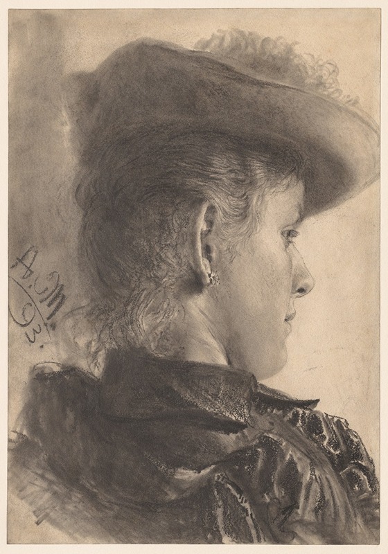 Adolph von Menzel - Bust of a Woman, Seen from Behind