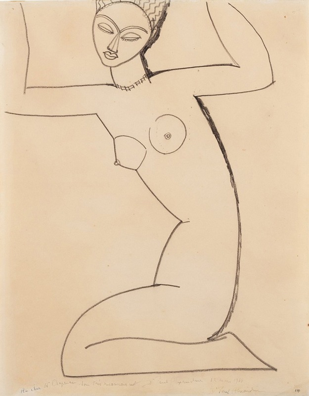 Amedeo Modigliani - Cariatide agenouillée et assise sur les talons