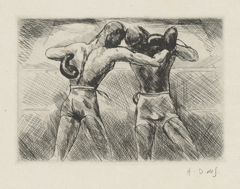 André Dunoyer de Segonzac - Tableau de la boxe, illustré de 29 gravures à l’eau-forte pl 12