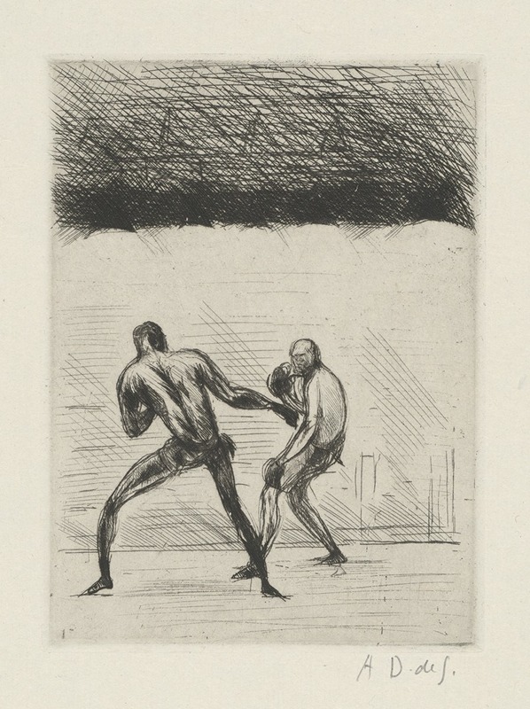 André Dunoyer de Segonzac - Tableau de la boxe, illustré de 29 gravures à l’eau-forte pl 18