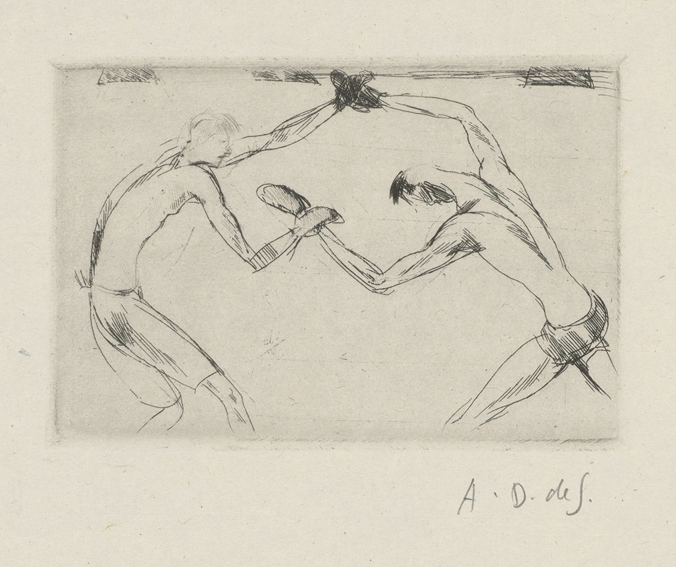 André Dunoyer de Segonzac - Tableau de la boxe, illustré de 29 gravures à l’eau-forte pl 22