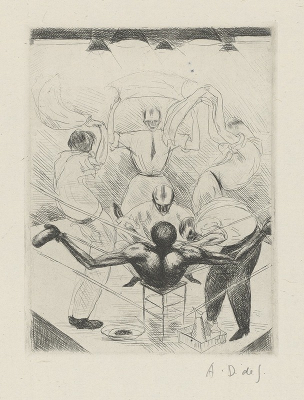 André Dunoyer de Segonzac - Tableau de la boxe, illustré de 29 gravures à l’eau-forte pl 40