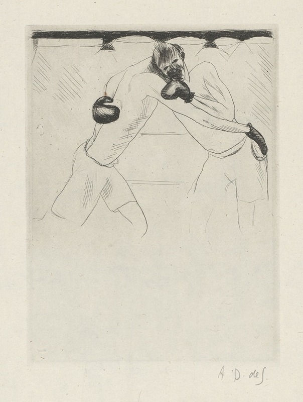 André Dunoyer de Segonzac - Tableau de la boxe, illustré de 29 gravures à l’eau-forte pl 41