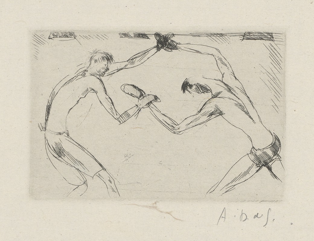 André Dunoyer de Segonzac - Tableau de la boxe, illustré de 29 gravures à l’eau-forte pl 42