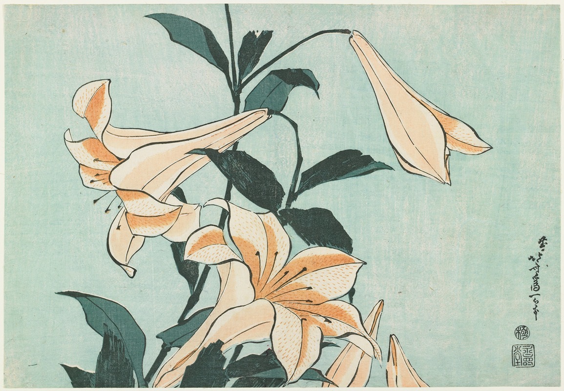 Katsushika Hokusai - Lilies