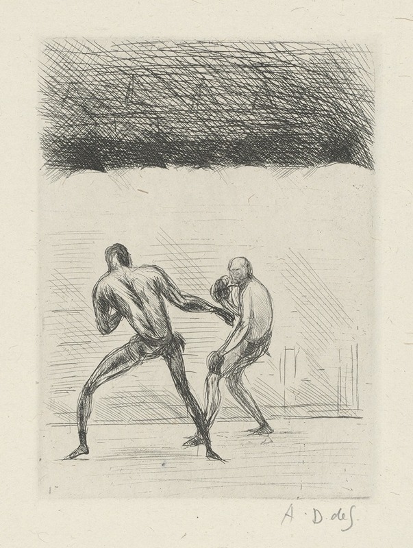 André Dunoyer de Segonzac - Tableau de la boxe, illustré de 29 gravures à l’eau-forte pl 46