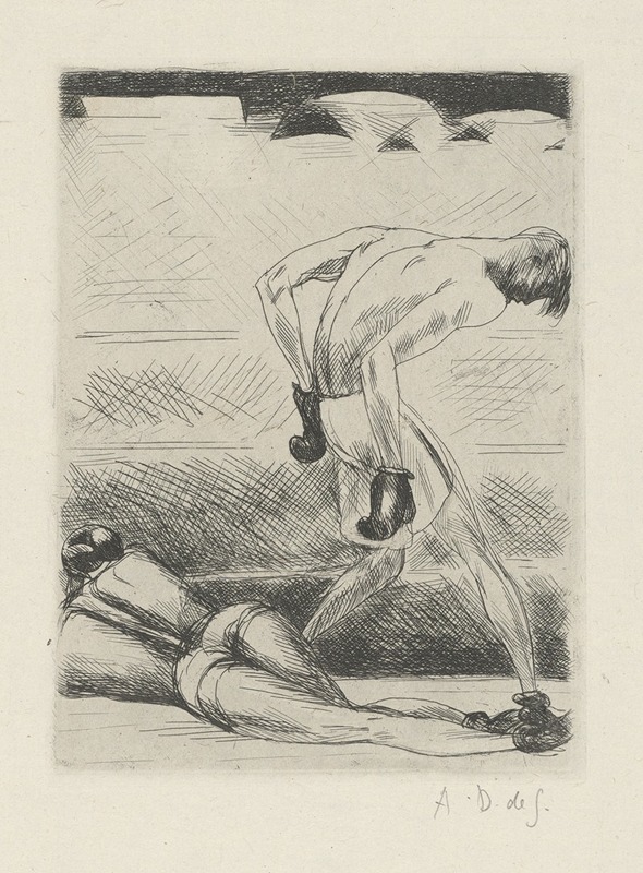 André Dunoyer de Segonzac - Tableau de la boxe, illustré de 29 gravures à l’eau-forte pl 47