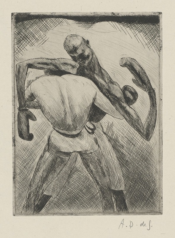 André Dunoyer de Segonzac - Tableau de la boxe, illustré de 29 gravures à l’eau-forte pl 5