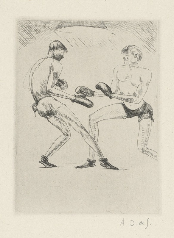 André Dunoyer de Segonzac - Tableau de la boxe, illustré de 29 gravures à l’eau-forte pl 51