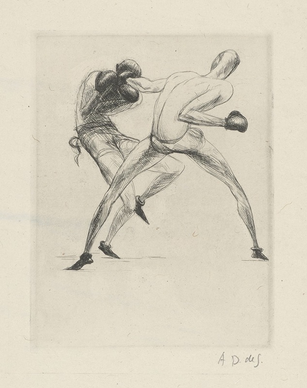 André Dunoyer de Segonzac - Tableau de la boxe, illustré de 29 gravures à l’eau-forte pl 53