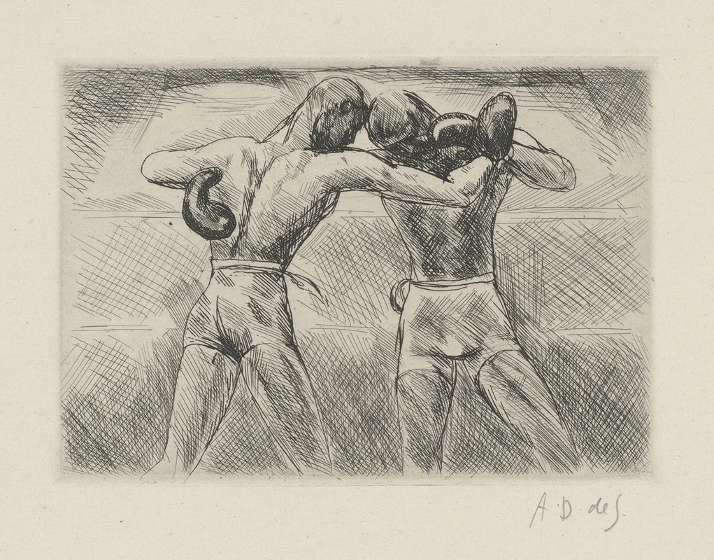 André Dunoyer de Segonzac - Tableau de la boxe, illustré de 29 gravures à l’eau-forte pl 54