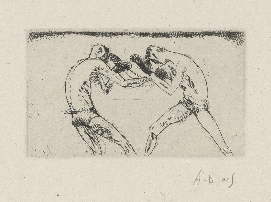 André Dunoyer de Segonzac - Tableau de la boxe, illustré de 29 gravures à l’eau-forte pl 55
