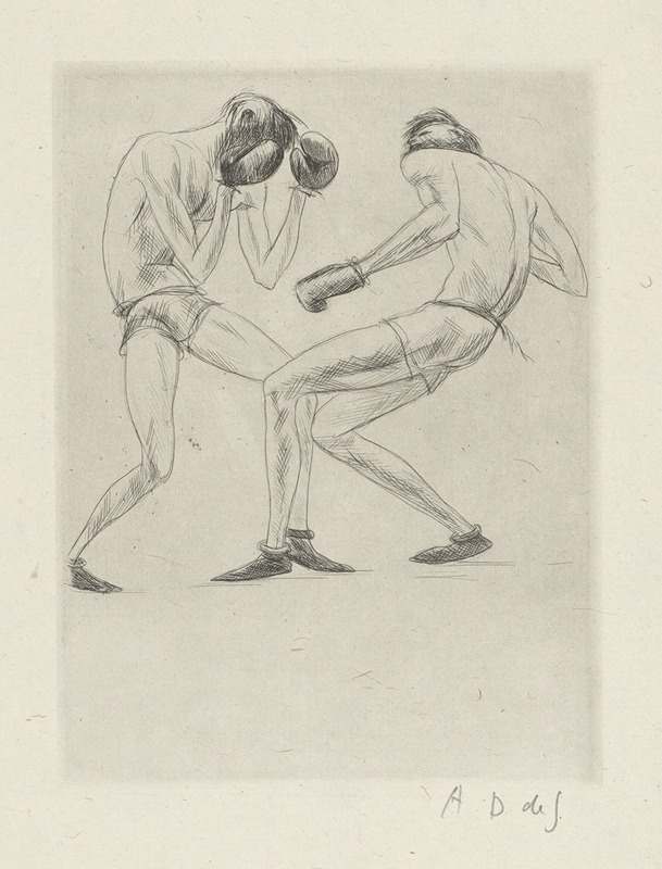André Dunoyer de Segonzac - Tableau de la boxe, illustré de 29 gravures à l’eau-forte pl 56