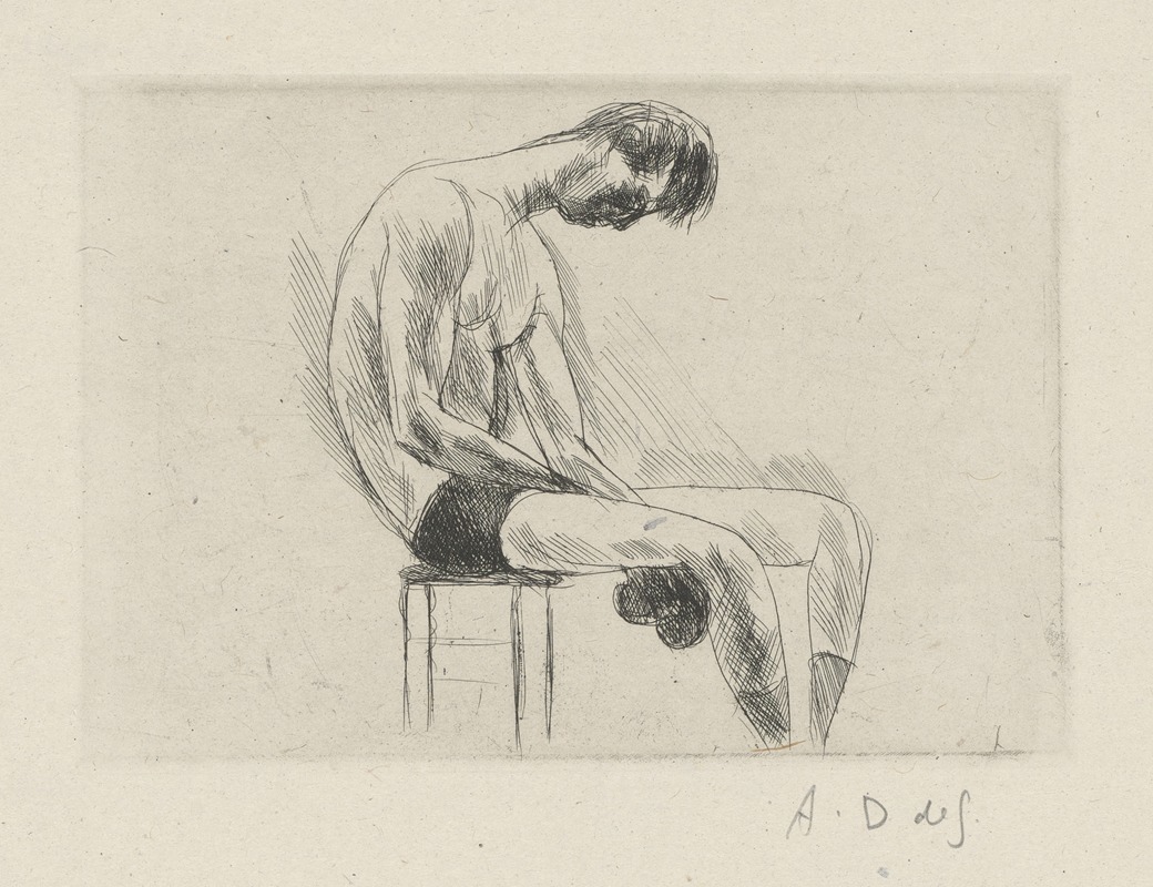 André Dunoyer de Segonzac - Tableau de la boxe, illustré de 29 gravures à l’eau-forte pl 57