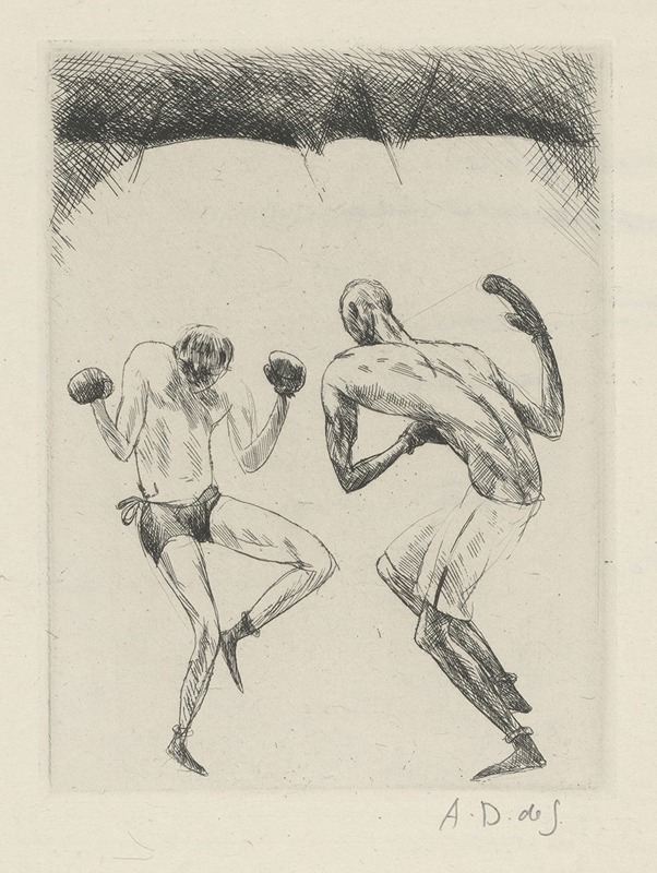 André Dunoyer de Segonzac - Tableau de la boxe, illustré de 29 gravures à l’eau-forte pl 58